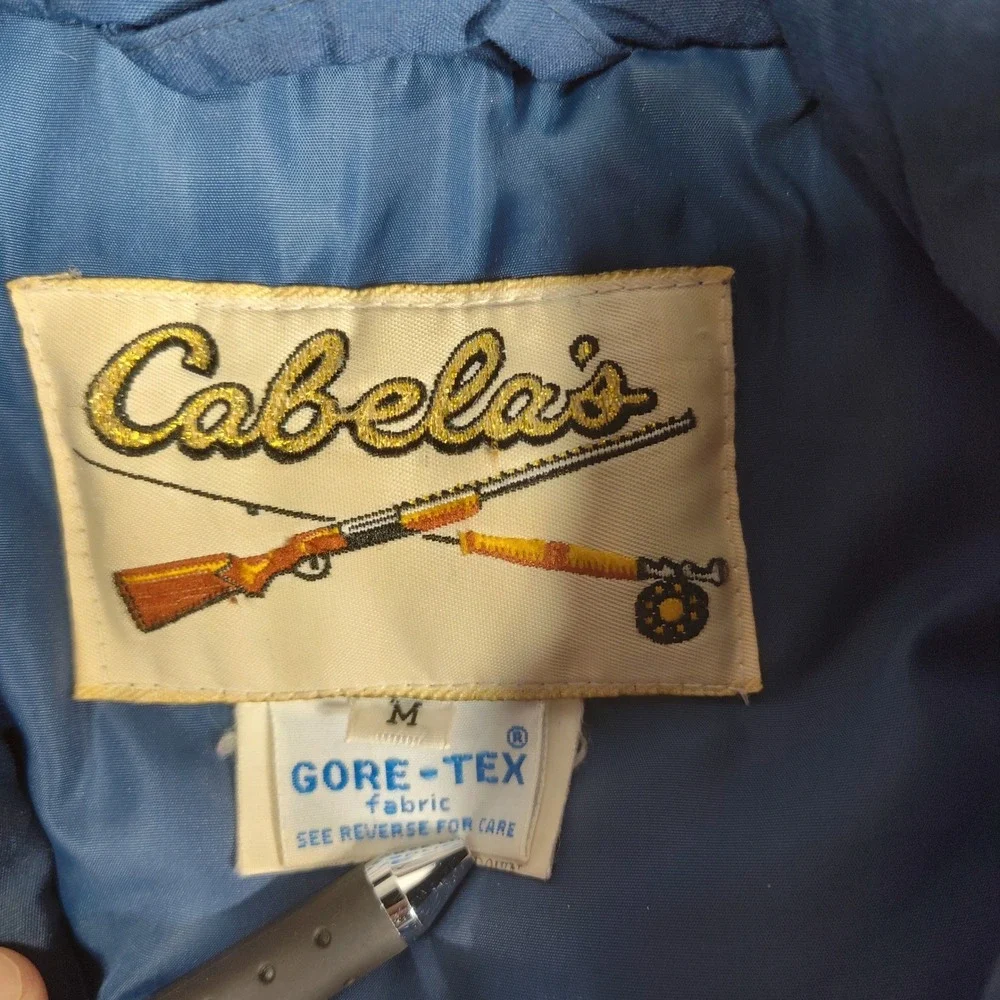 Cabelas Mens Gore Tex Medium‎ Hunting Fishing Winter Jacket Coat Blue Outdoors